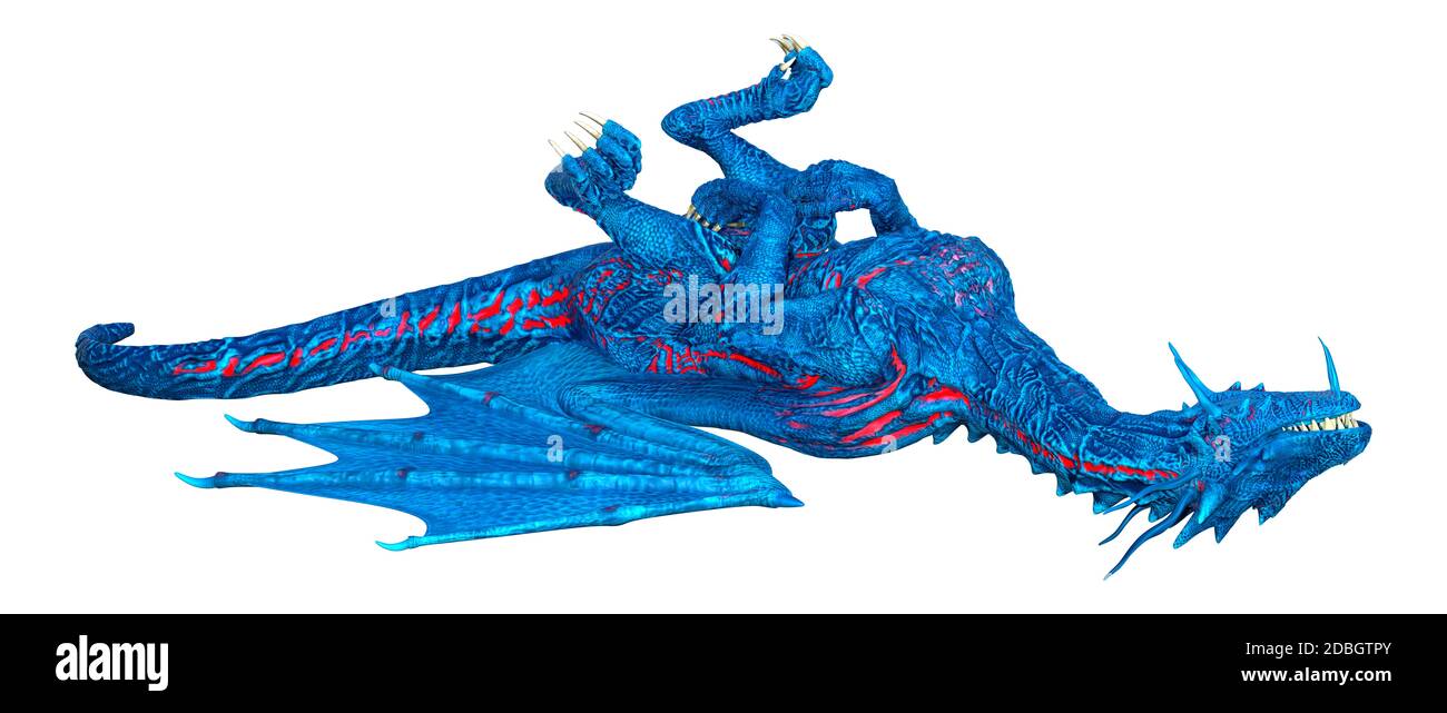 3D rendering of a fantasy dragon isolated on white background Stock ...
