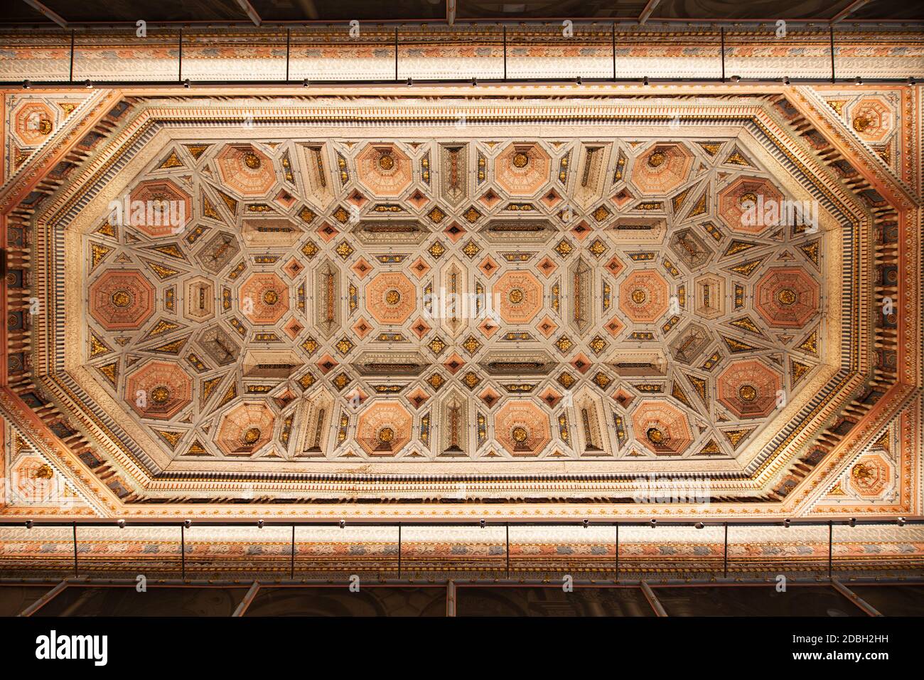 Ceiling of the Chapter Hall in the Cathedral of Santa Maria, Cuenca, Spain. Stock Photo