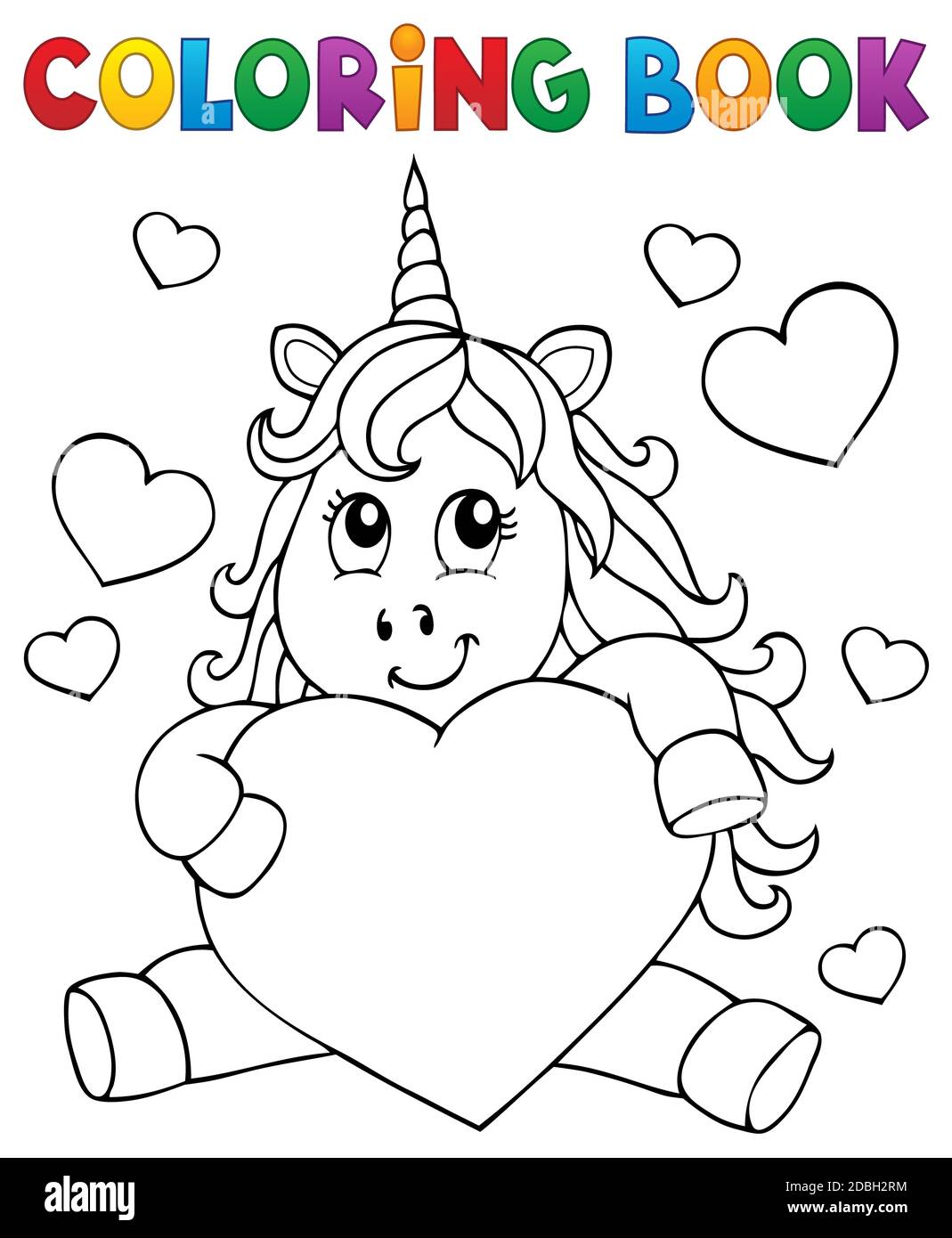 Coloring book Valentine unicorn theme 20   picture illustration ...