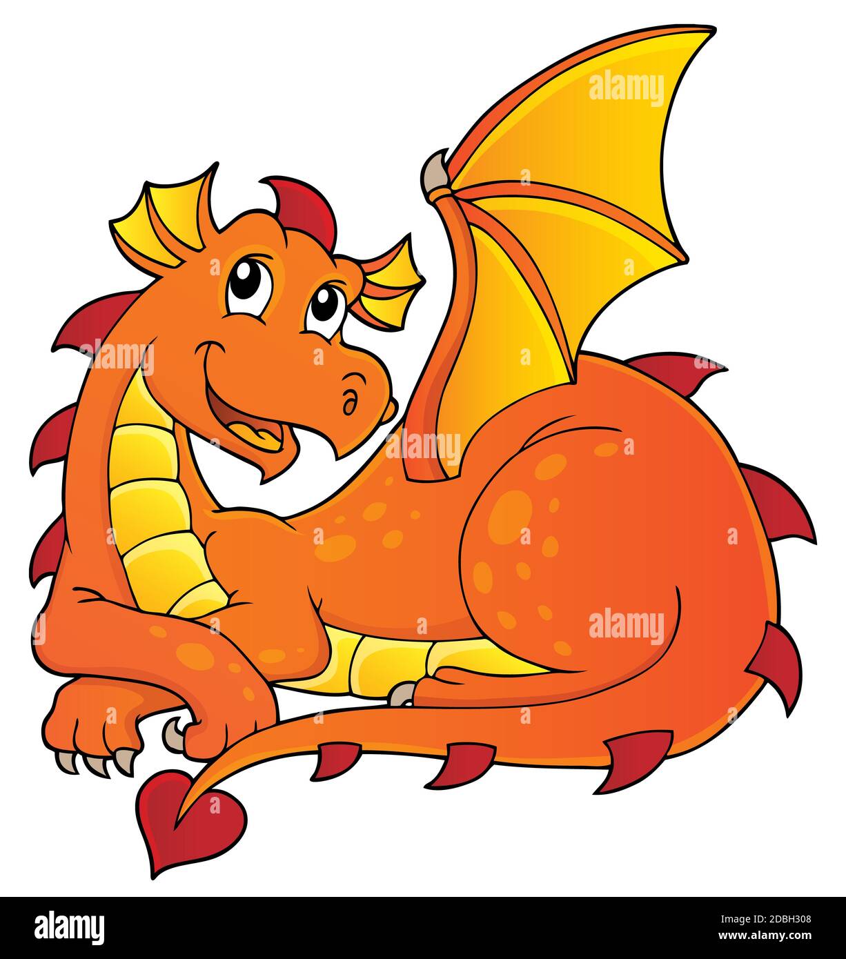 Lying dragon theme image 1 - picture illustration Stock Photo - Alamy