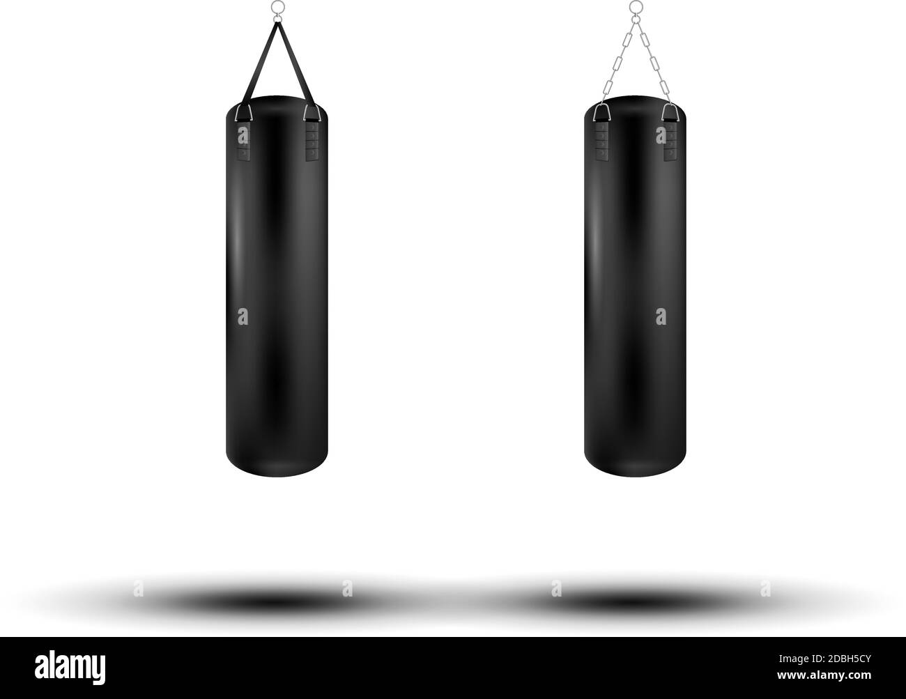 Black Punching Bag 3d illustration 3d. Punching bag black on white