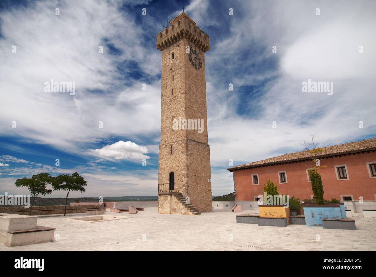 Mangana Tower in Cuenca, Spain. Stock Photo