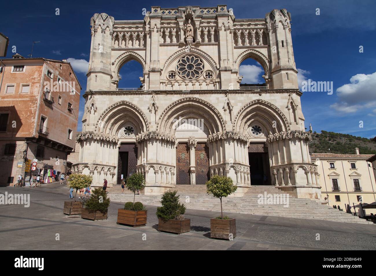 Cuenca, Spain - August 18, 2020: Cathedral of Santa Maria y San Julian in Cuenca, Spain. Stock Photo