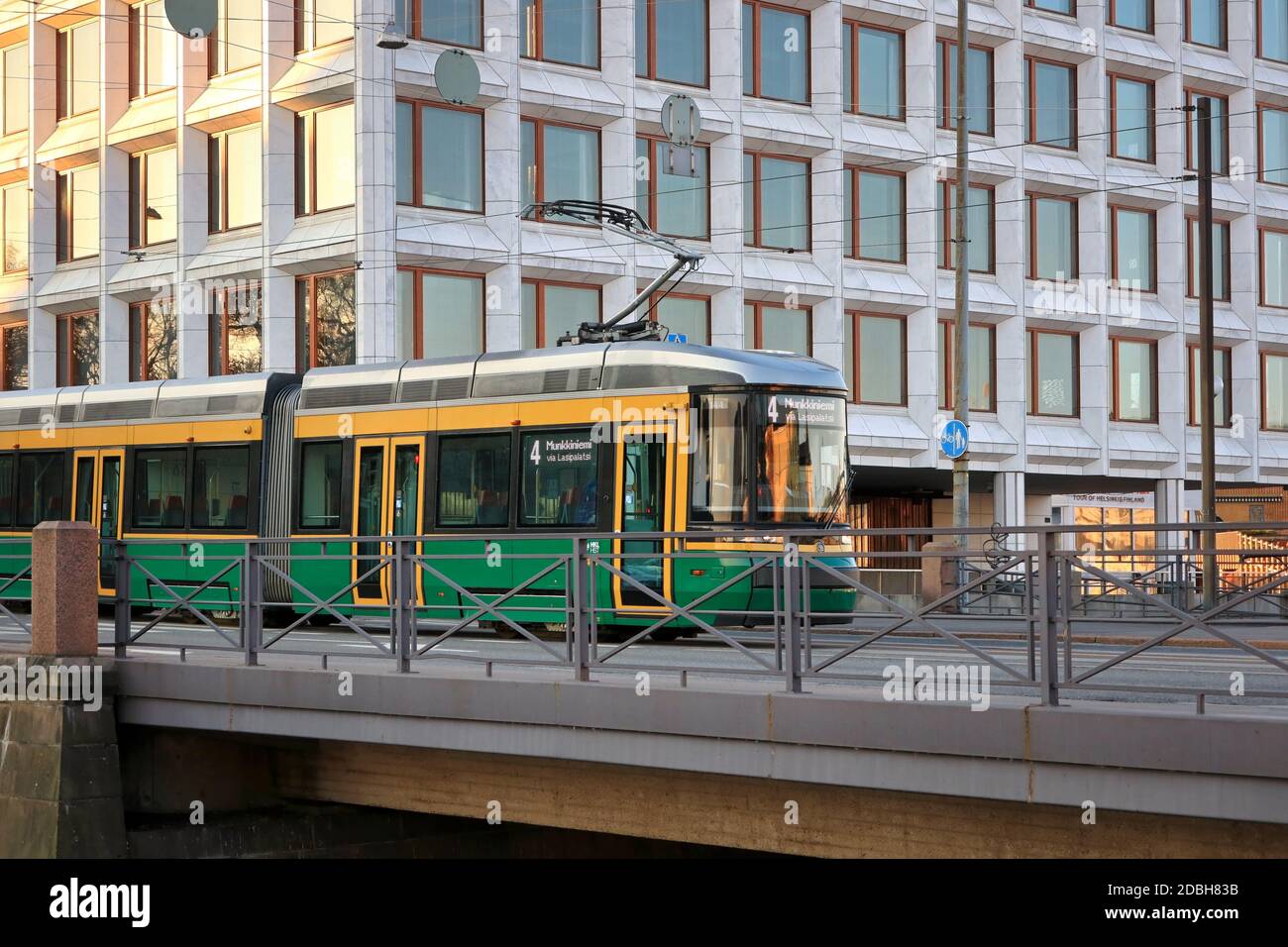 Tram passes Enso-Gutzeit, now Stora Enso, Headquarters by Alvar Aalto. Helsinki, Finland is the home of many buildings designed by Aalto. Apr 18, 20. Stock Photo