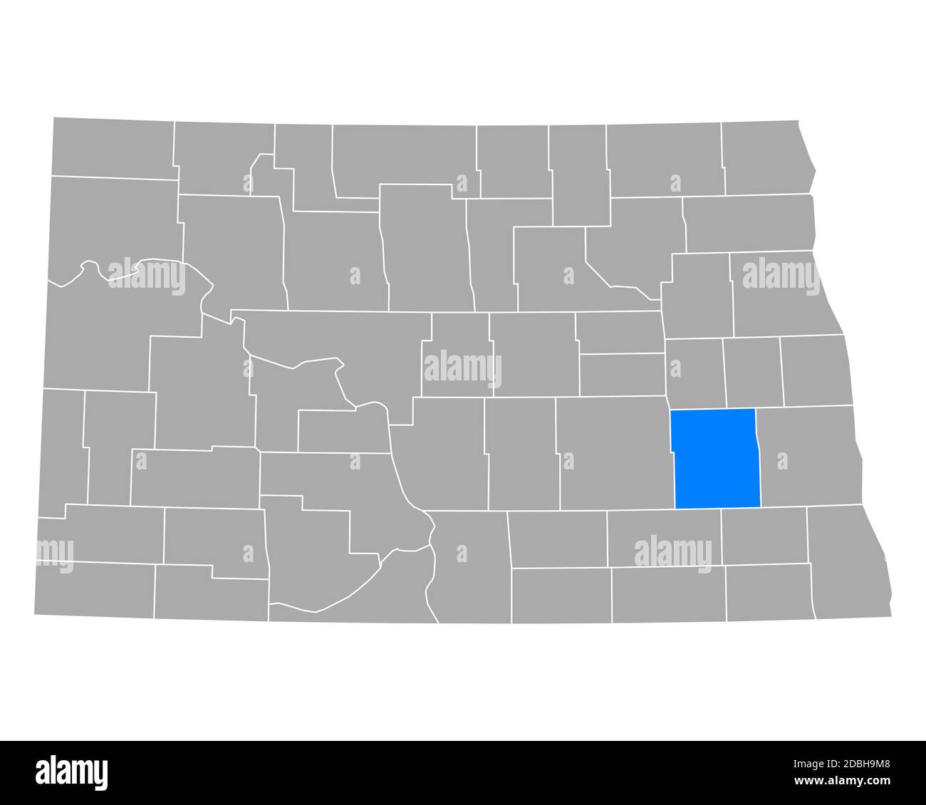 Map of Barnes in North Dakota Stock Photo