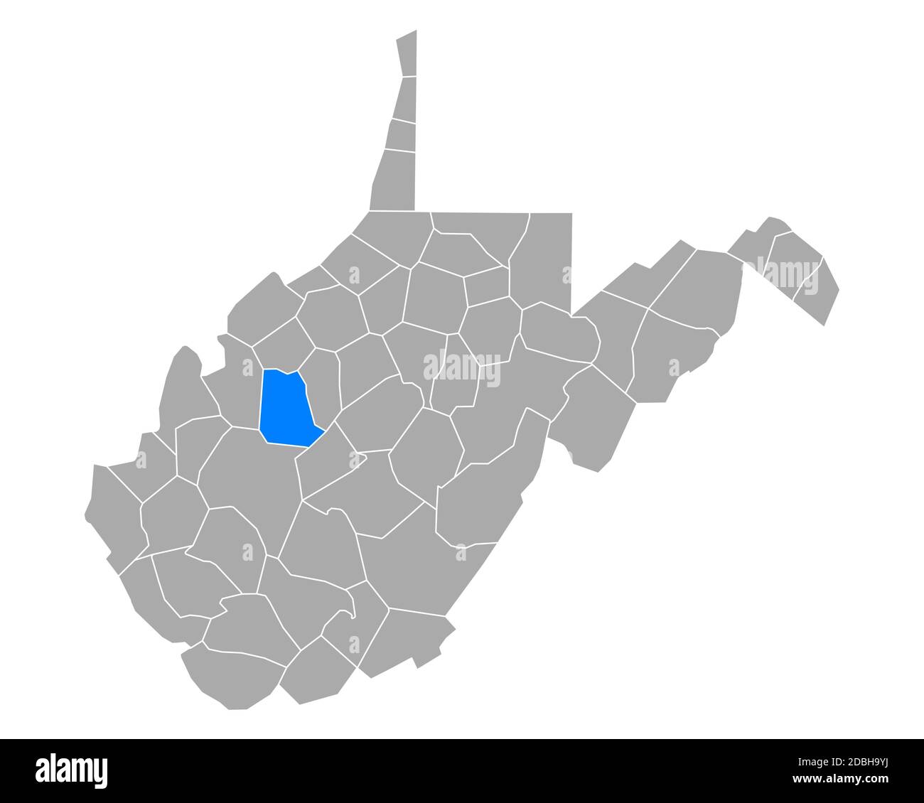 Map of Roane in West Virginia Stock Photo