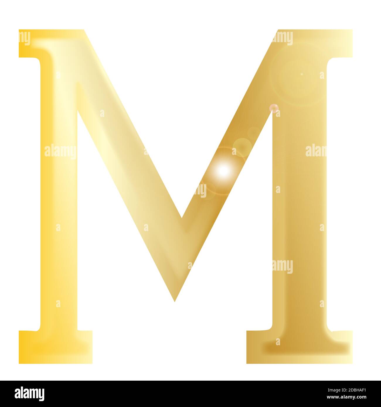 Mu - a letter from the Greek alphabet isolated over a white Background. Stock Photo