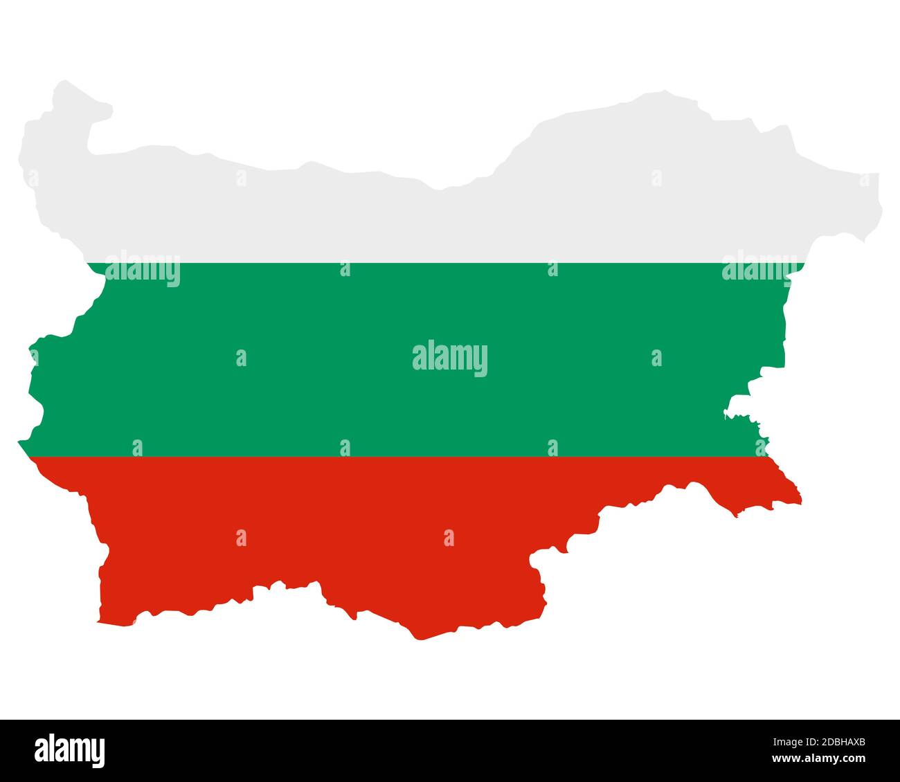 Fahne in Landkarte von Bulgarien Stock Photo