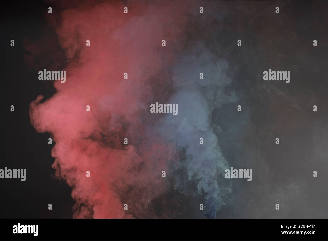 Big launched colorful powder, isolated on black background Stock Photo