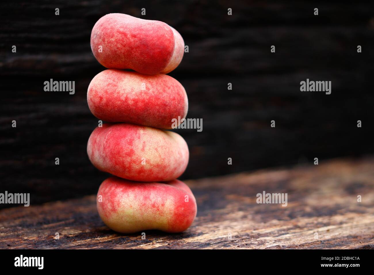 stay in balance, icon image with flat peaches Stock Photo