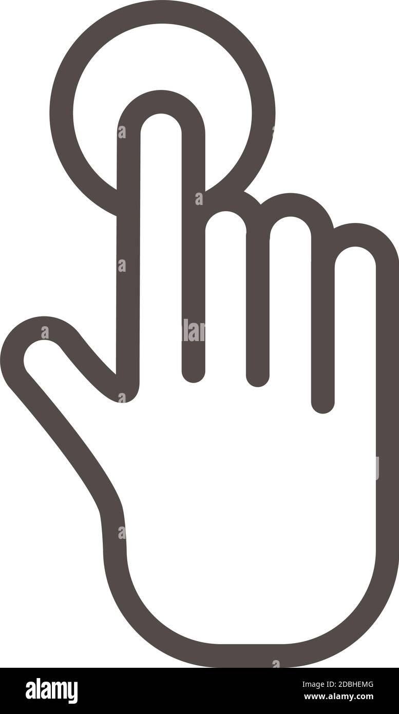hand touching interface line style icon vector illustration design ...