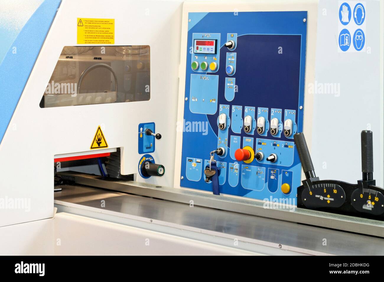 Control panel of milling and sawing machine Stock Photo - Alamy