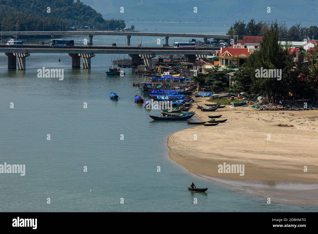 The port of Lang Co in Vietnam Stock Photo