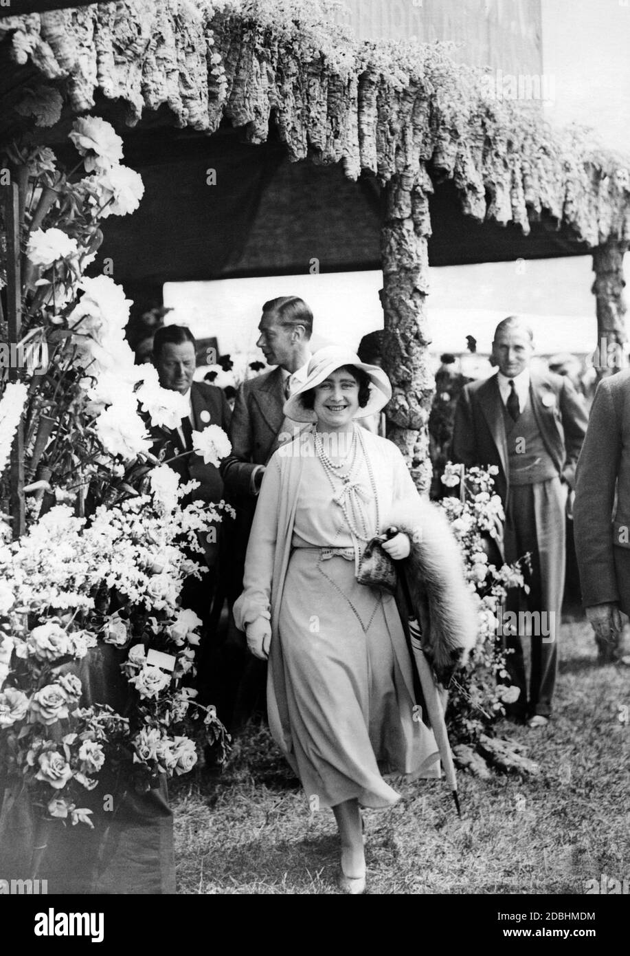 Queen Elizabeth at a flower show in Peterborough. Stock Photo