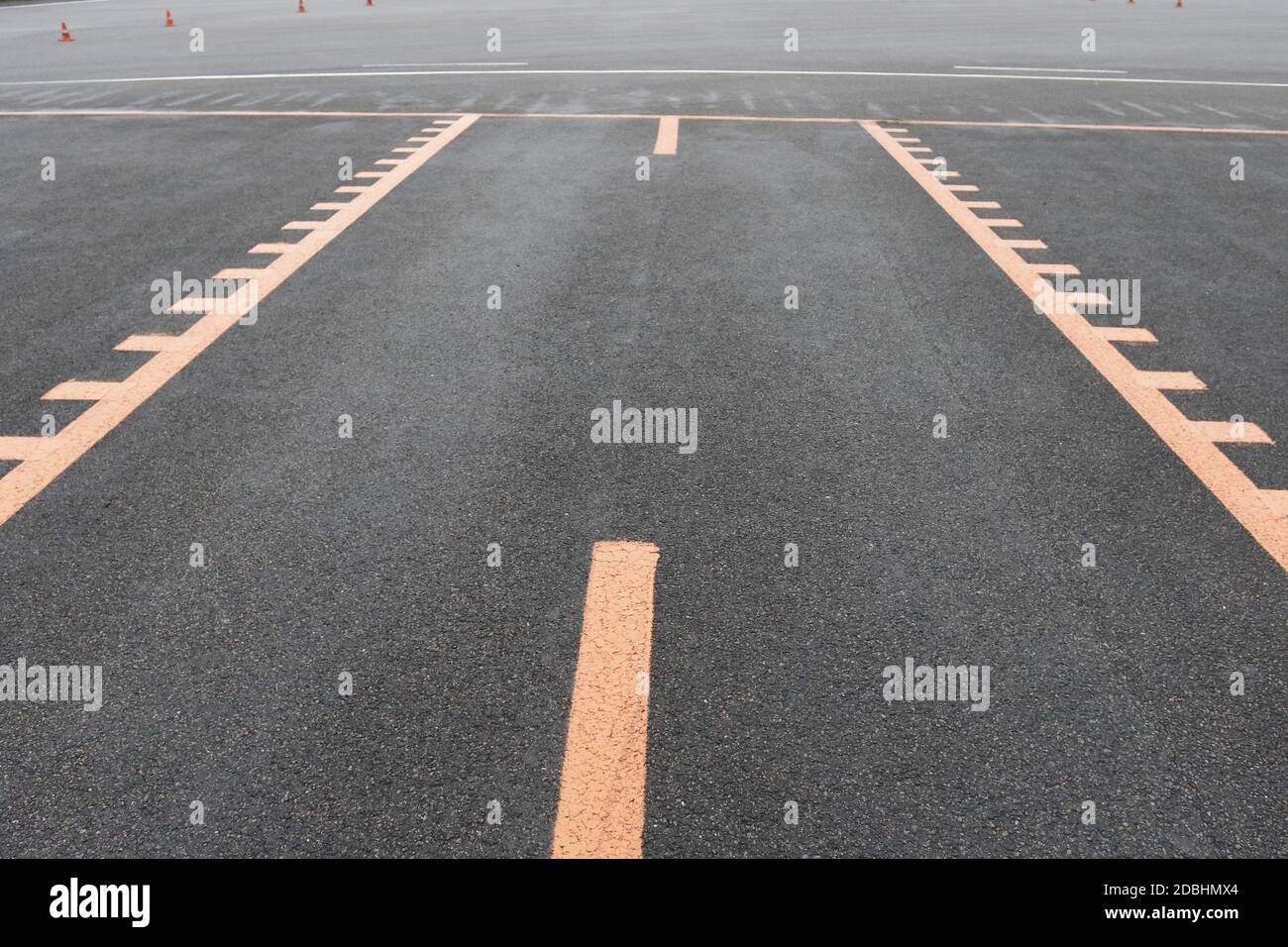 Training car track asphalt road markings Stock Photo Alamy