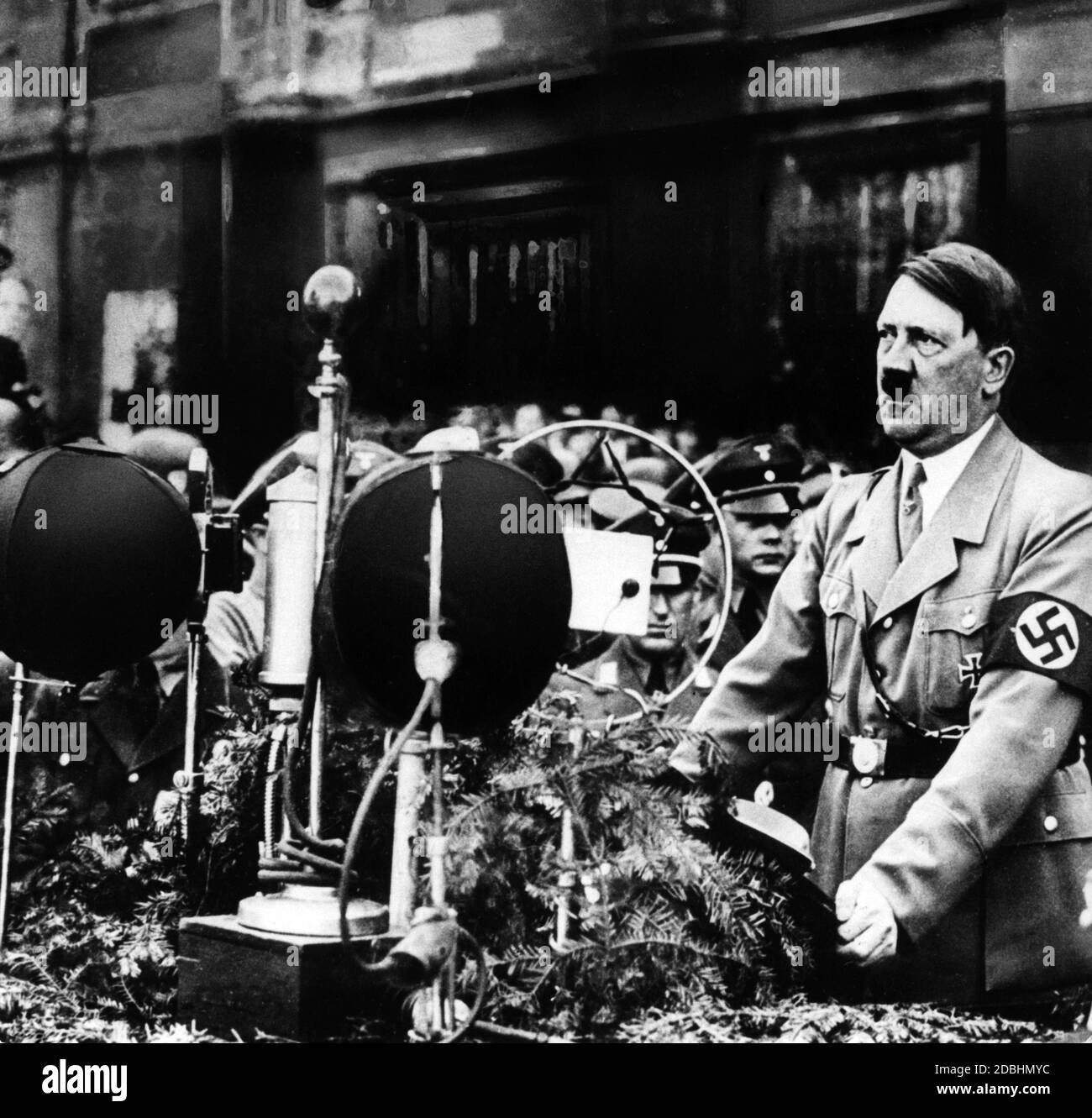 Reich Chancellor Adolf Hitler on May 1, 1933, during a radio speech on the occasion of Labor Day. Stock Photo