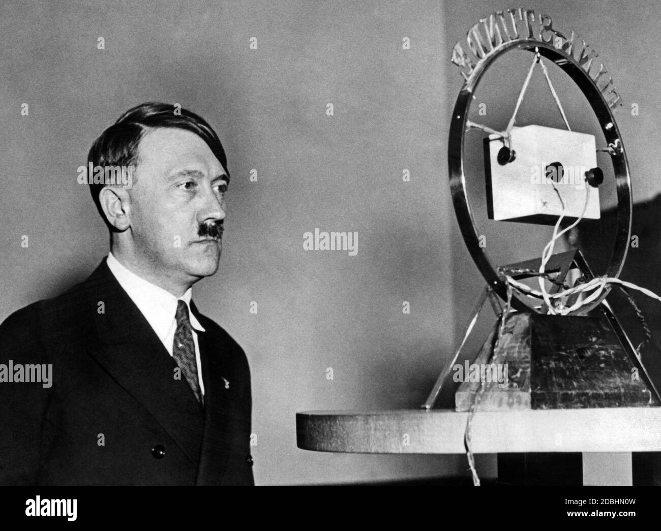 Hitler gives his first radio speech as newly elected Reich Chancellor. Stock Photo