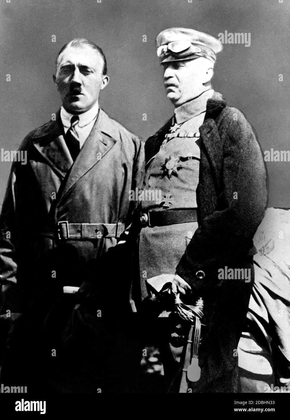 A photomontage of the putschists Adolf Hitler and Erich Ludendorff. Stock Photo