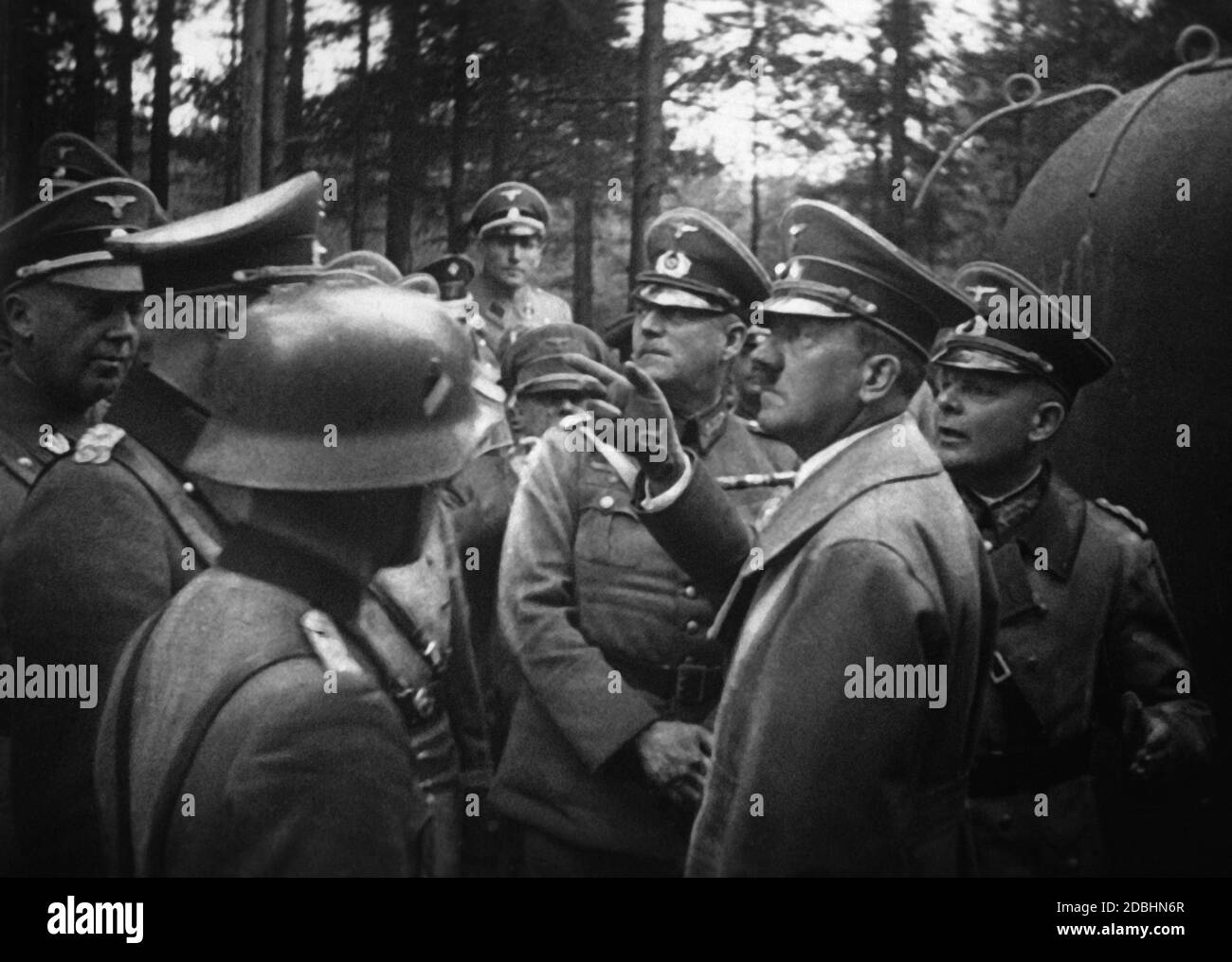 Adolf Hitler in the Sudetenland. Behind, General Wilhelm Keitel, Chief of the OKW. Stock Photo