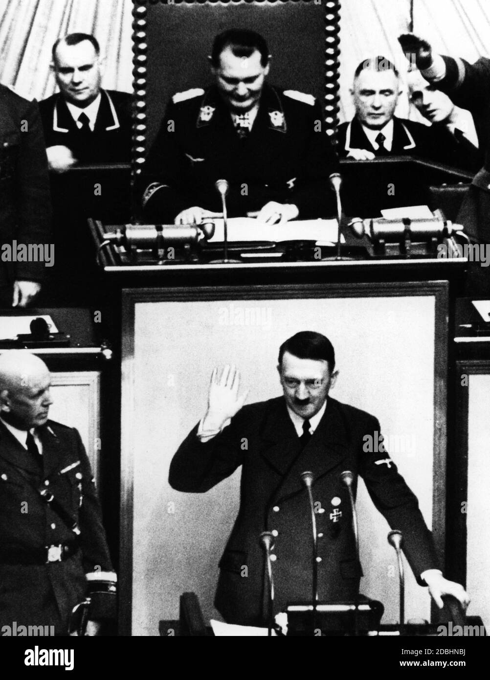 Adolf Hitler, Reichstag: 01.09.1939, declaration of war on Poland Stock Photo