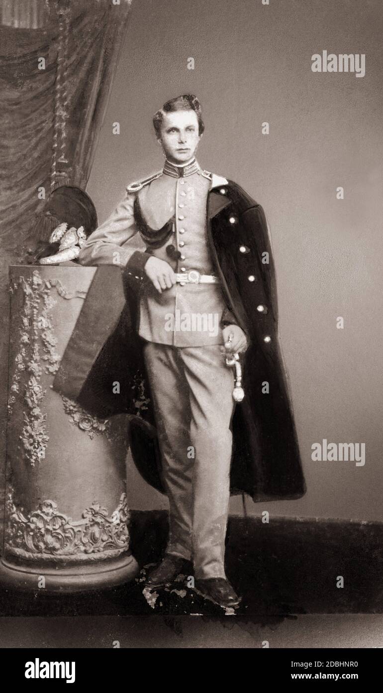 King Ludwig II after his accession to the throne. Stock Photo