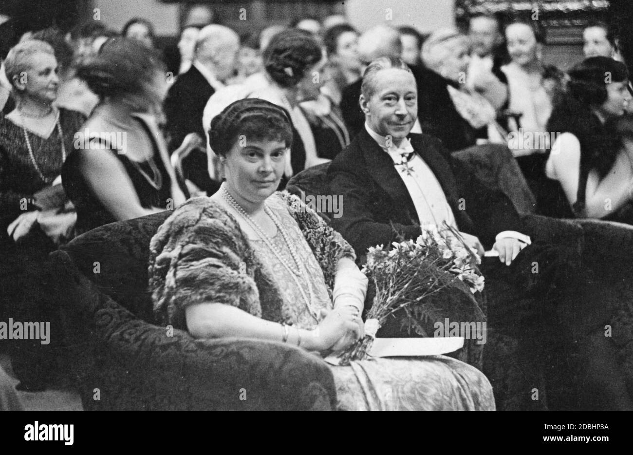 Crown Princess Cecilie of Mecklenburg together with her husband, Crown Prince Wilhelm of Prussia, at a social evening in Berlin in 1930. Stock Photo