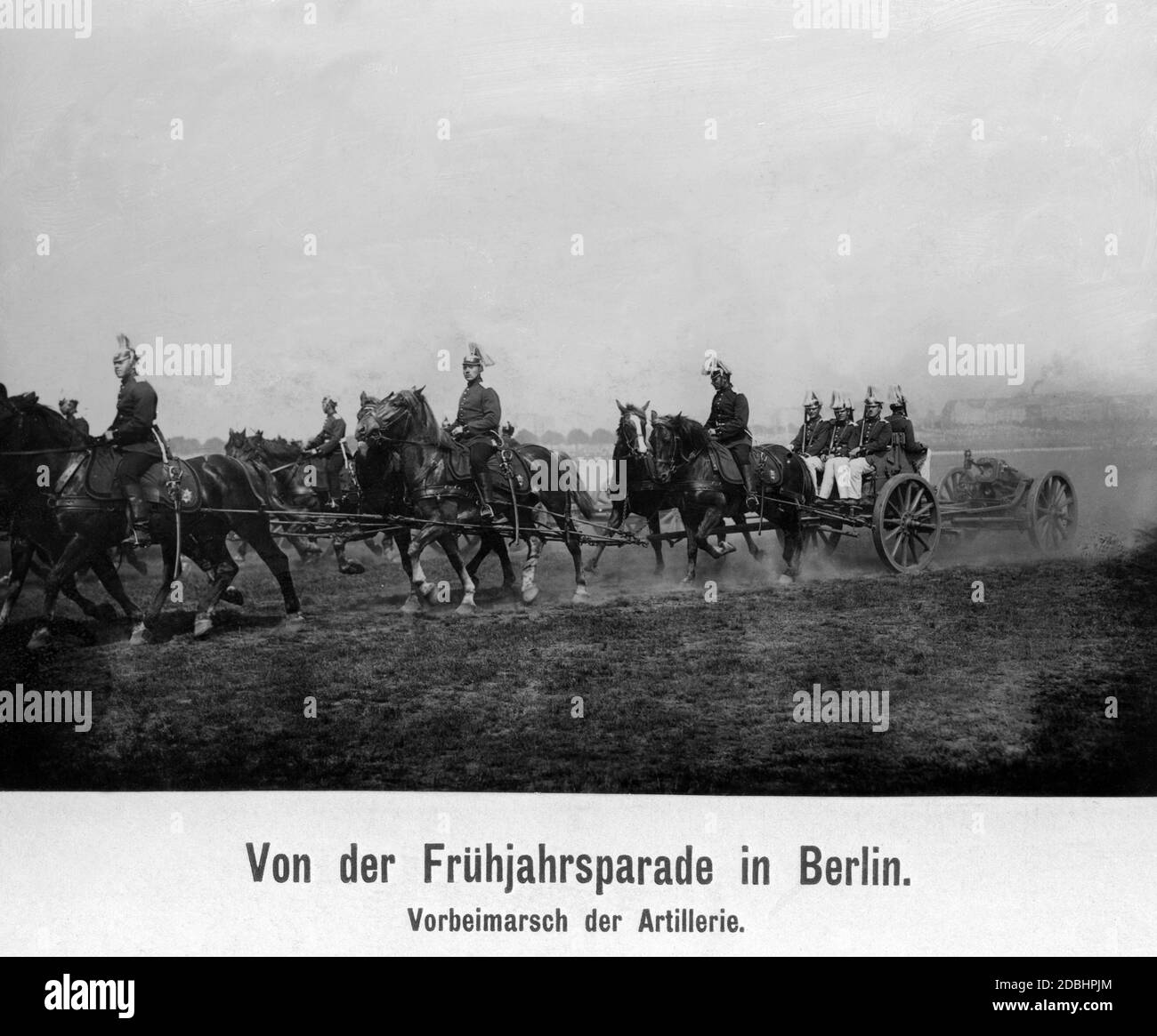 The artillery marches in Berlin during the spring parade of 1913. Stock Photo