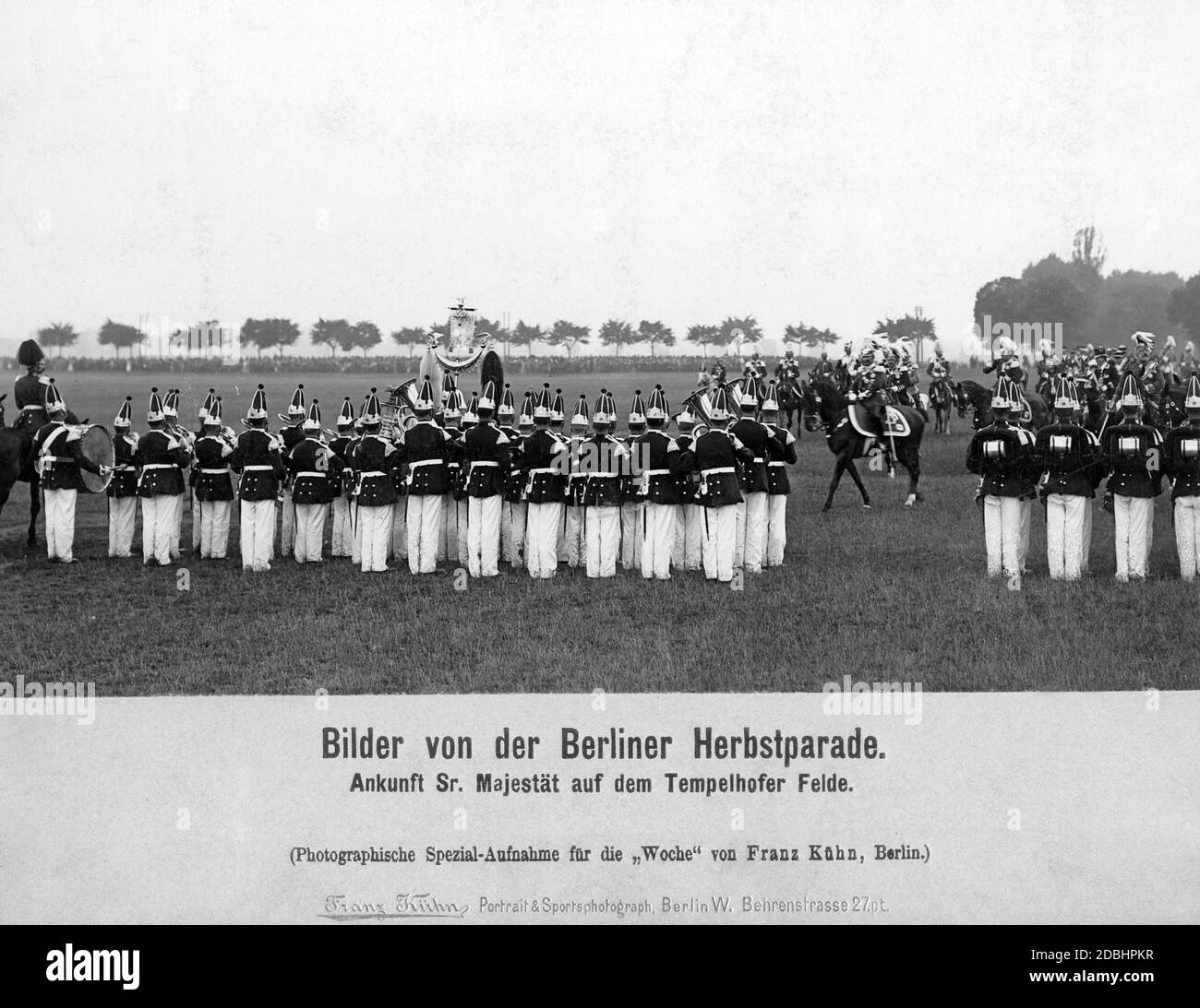Kaiser Wilhelm II on his arrival at the Tempelhofer Feld in Berlin for the annual autumn parade. Stock Photo