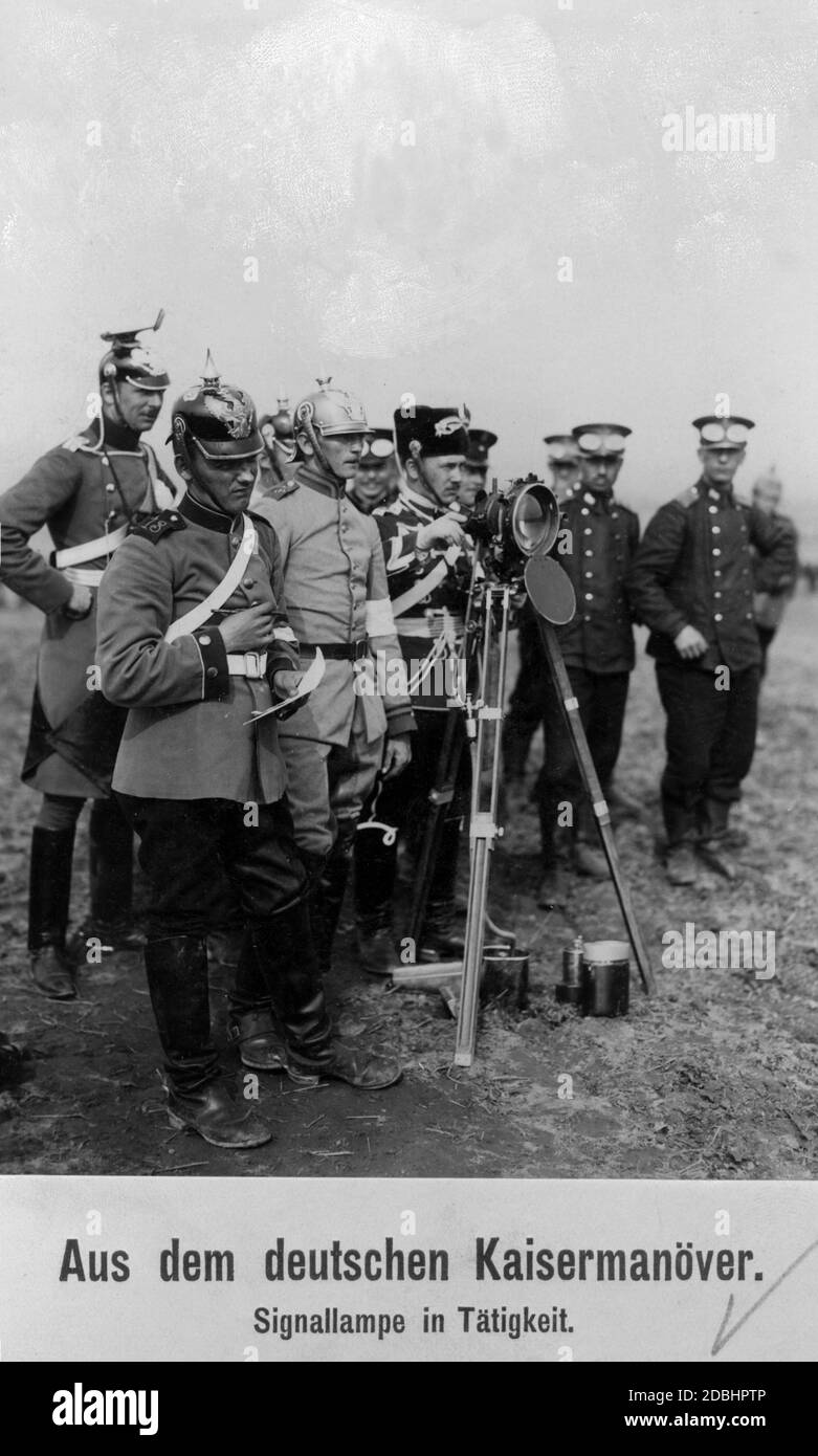A signal lamp is used in the German Imperial Manoeuvre. Stock Photo