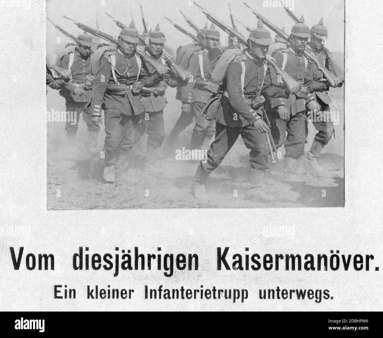 A small infantry troop during the annual imperial manoeuvre of the German army before the First World War. Stock Photo