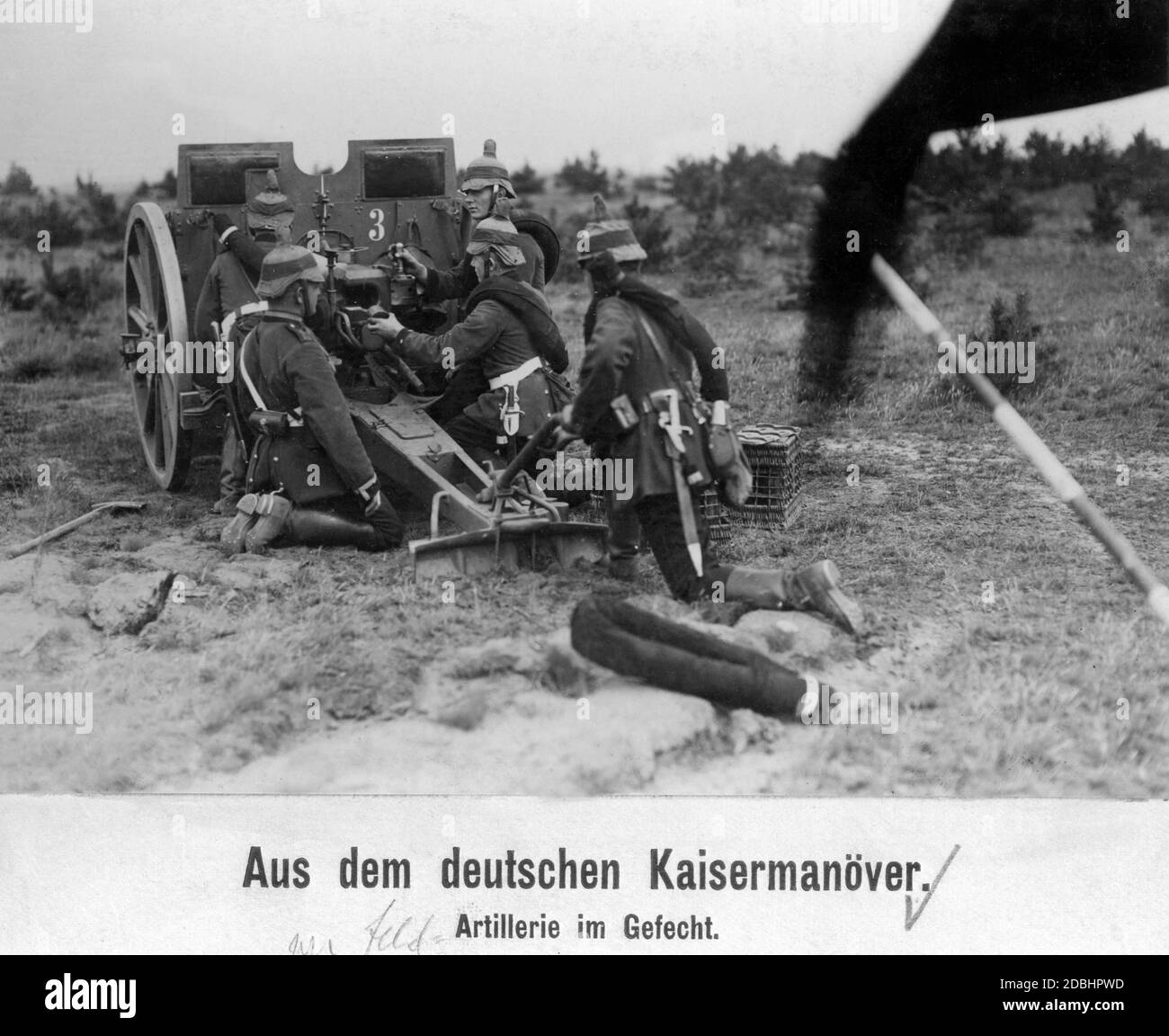 Gunners in action. Stock Photo