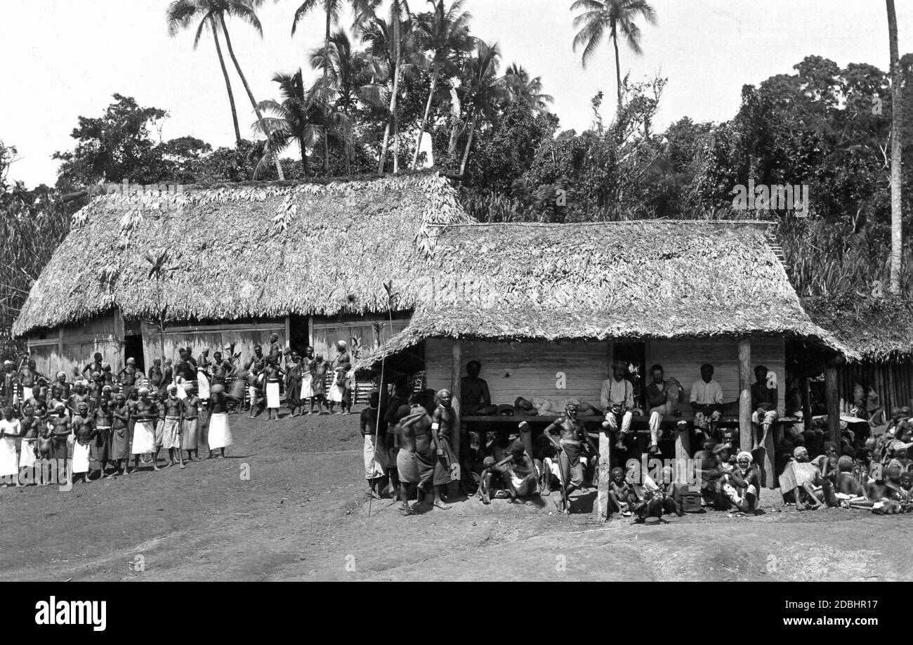 Mission station in Neumecklenburg in the German colony of New Guinea on