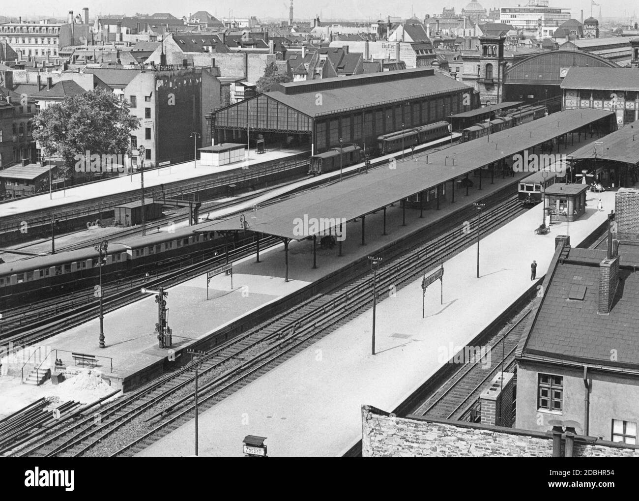 View of the Potsdamer Bahnhof in Berlin. Stock Photo