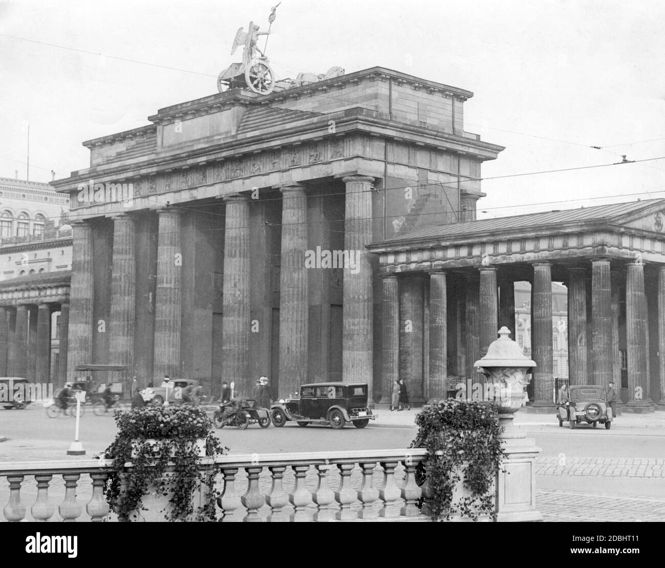 This photograph, taken around 1930, shows the Brandenburg Gate in Berlin. Stock Photo