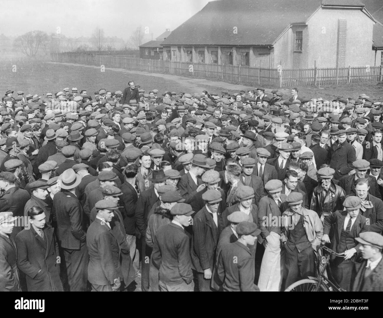 Striking workers in front of the factory of Ford Motor Company in