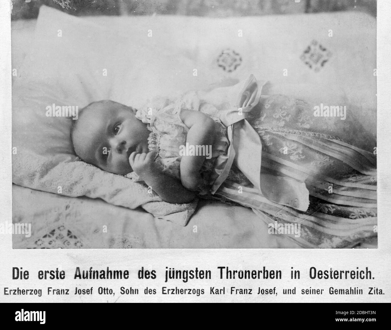 Otto von Habsburg after his birth. Stock Photo