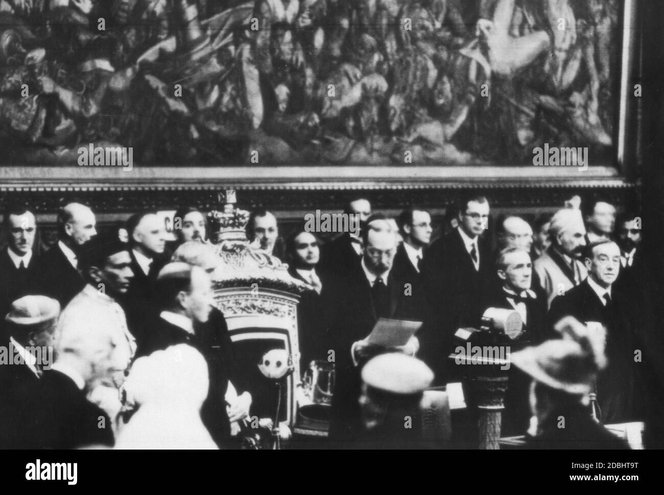 First or second Round Table Conference in London's St. James's Palace. (undated photo) Stock Photo