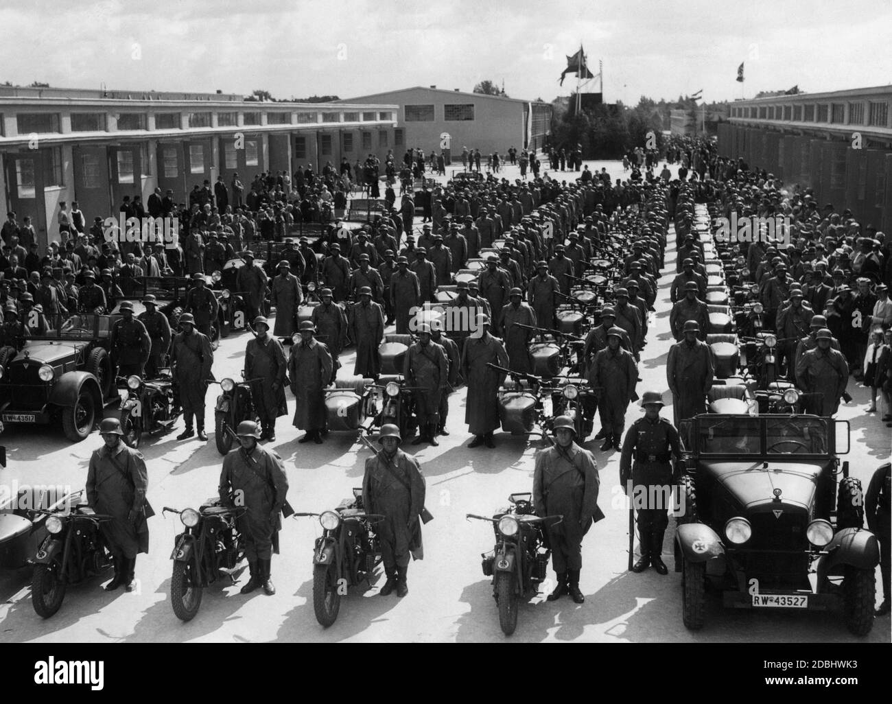 The Kraftradtruppe Wuensdorf (Motorcycle Troop Wuensdorf) moves into its new barracks in Stahmsdorf. Stock Photo