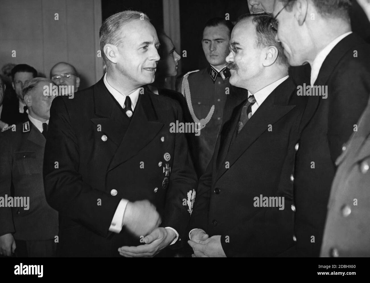 Joachim von Ribbentrop and Vyacheslav Molotov during a trip to Berlin in 1940. Stock Photo