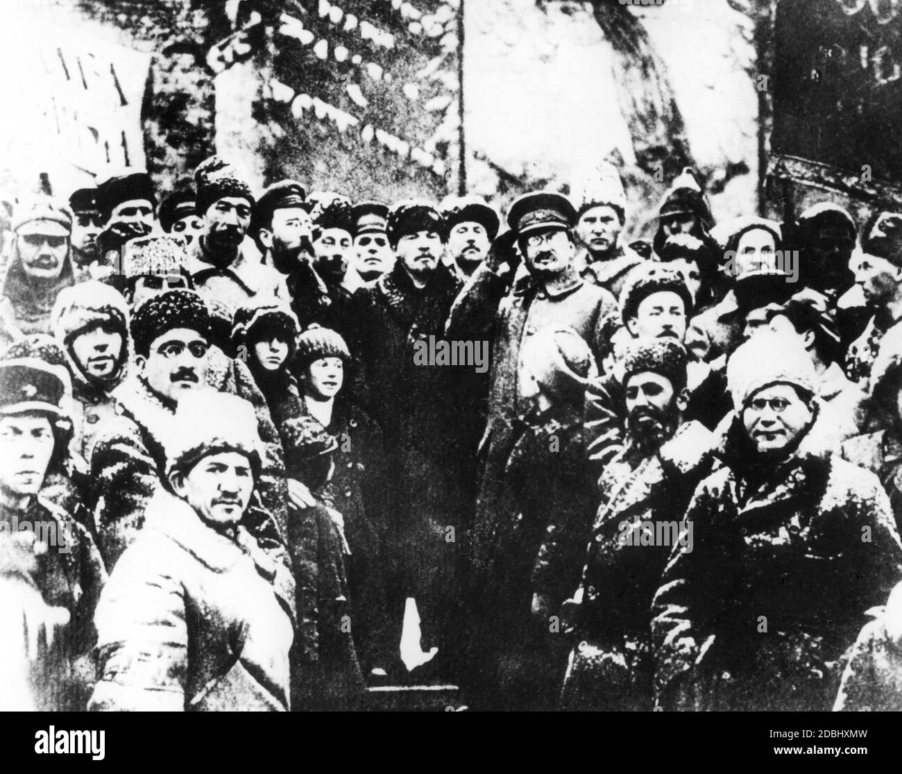 Vladimir I. Lenin and Leon Trotsky. Stock Photo