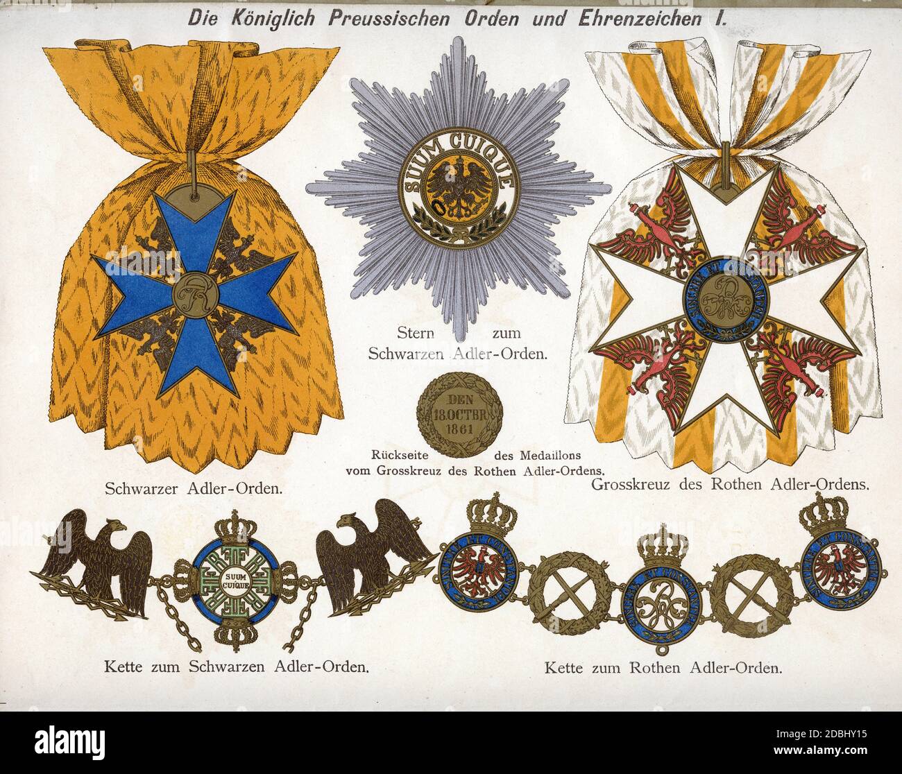 Prussian orders and decorations: Order of the Black Eagle, Star to the  Order of the Black Eagle, reverse of the medallion of the Grand Cross of  the Order of the Red Eagle,