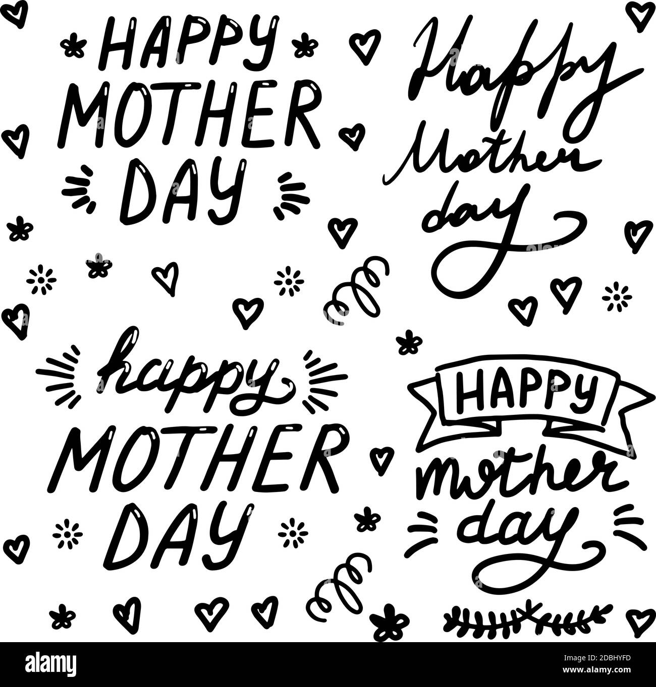 Mama - hand drawn watercolor doodle brush lettering. Mothers day lettering  card or invitation. Mama text isolated on white background. Template for ba  Stock Photo - Alamy