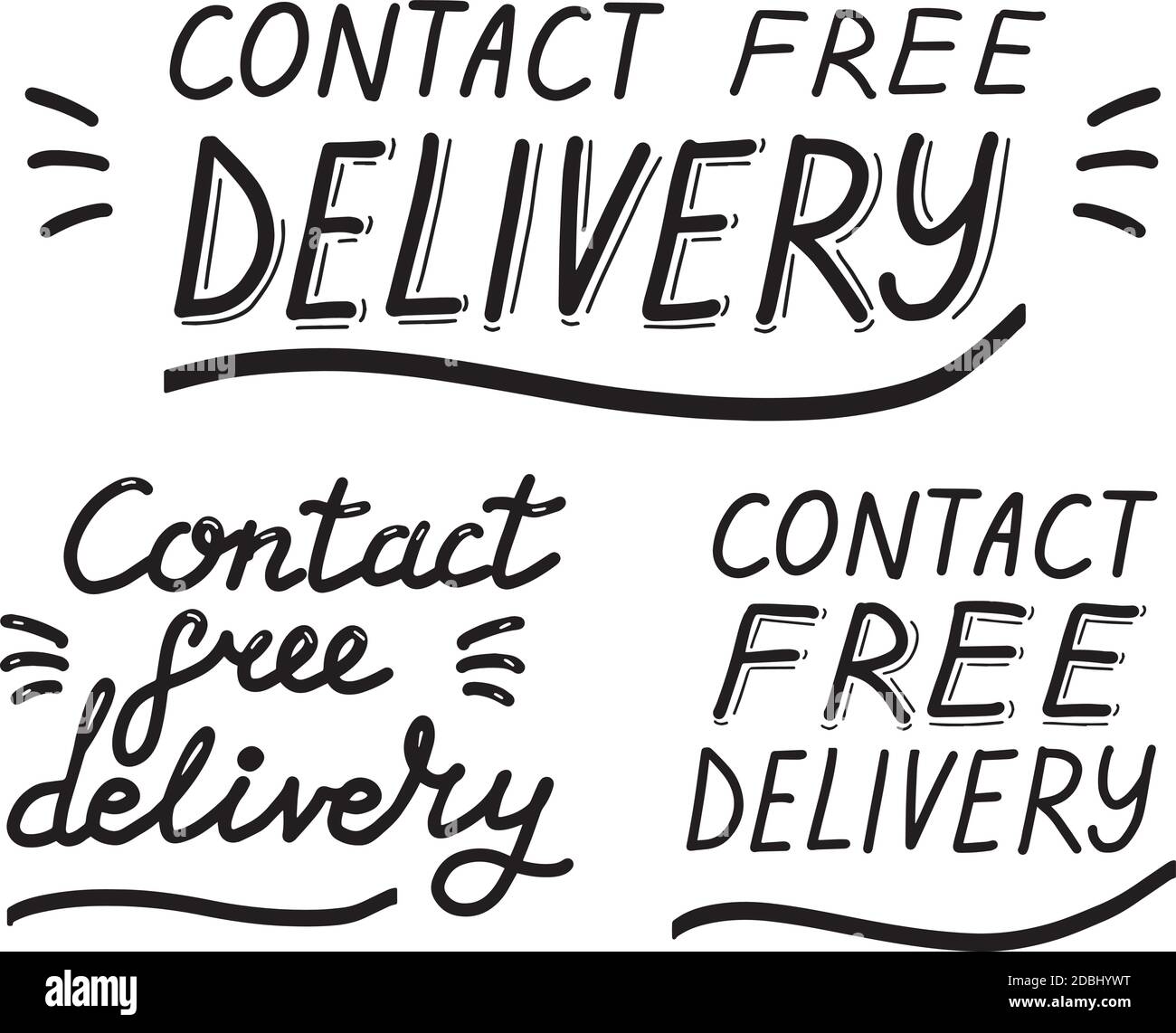Delivery Lettering Icon Contact free delivery lettering calligraphy illustration. Safe delivery ...