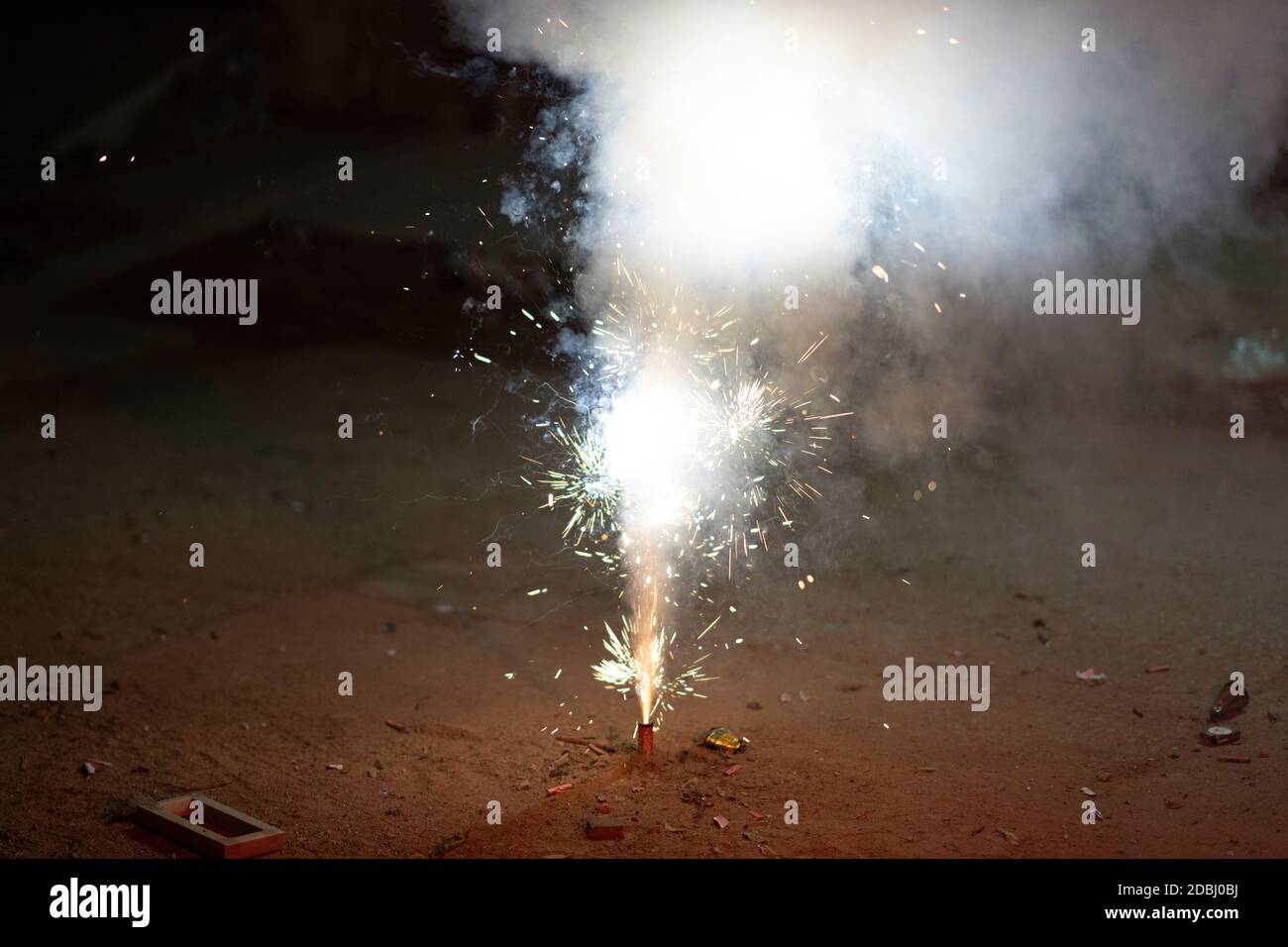 fire of cracker explosion on black background Stock Photo - Alamy