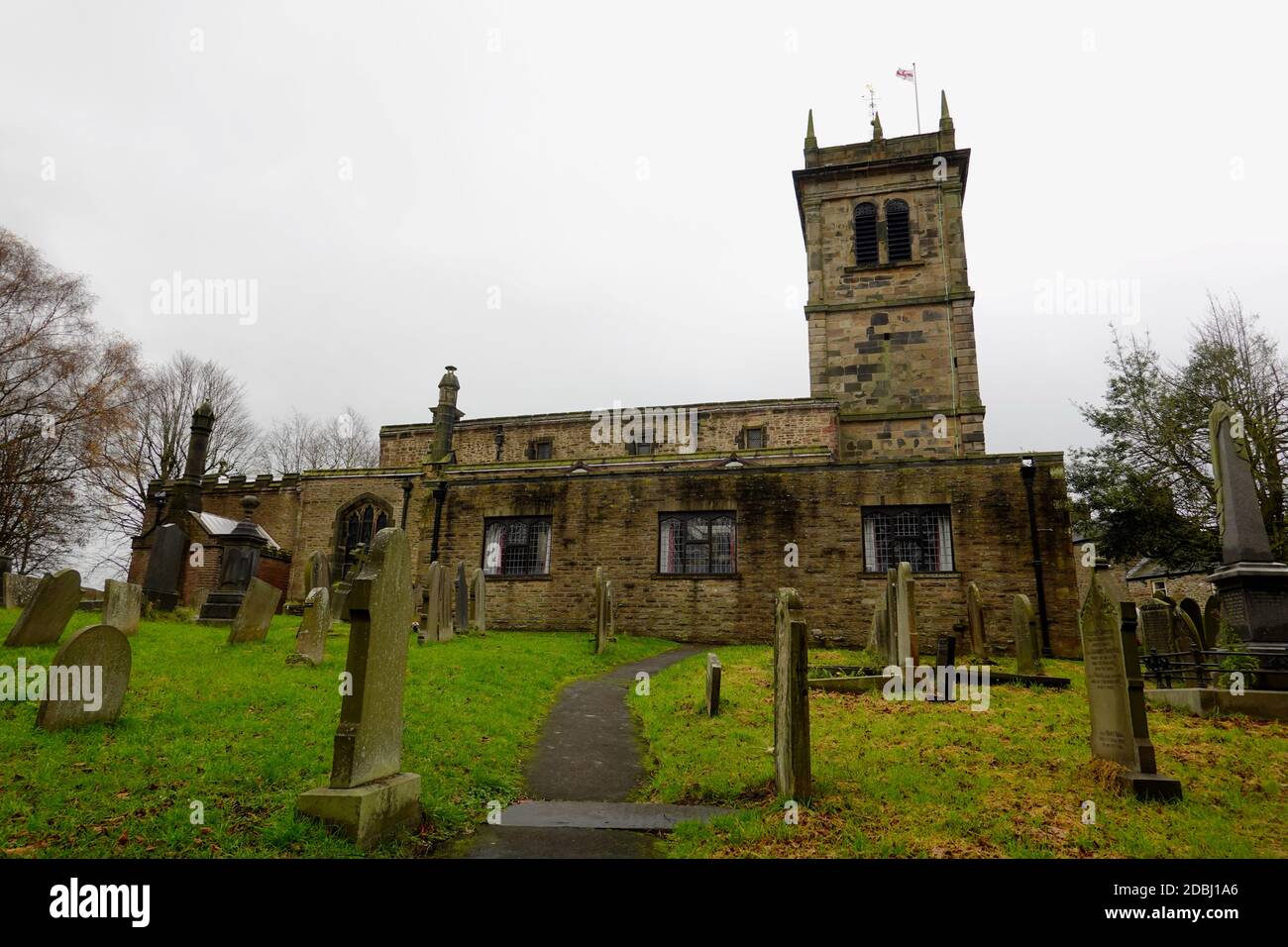 The parish church of St Thmas Becket in Chapel en le Frith, Derbyshire Stock Photo