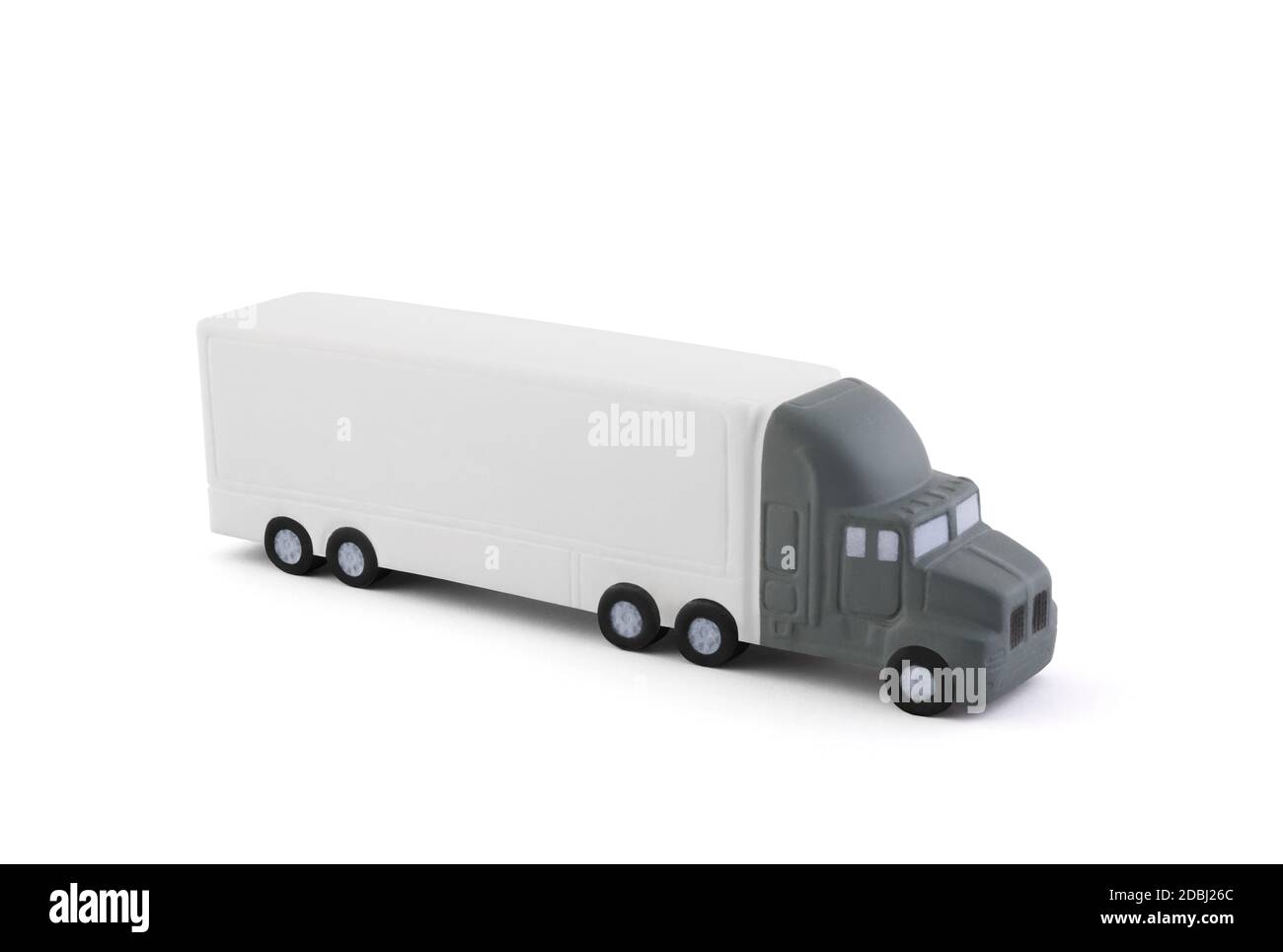 Long truck with a trailer isolated on white background with clipping path Stock Photo