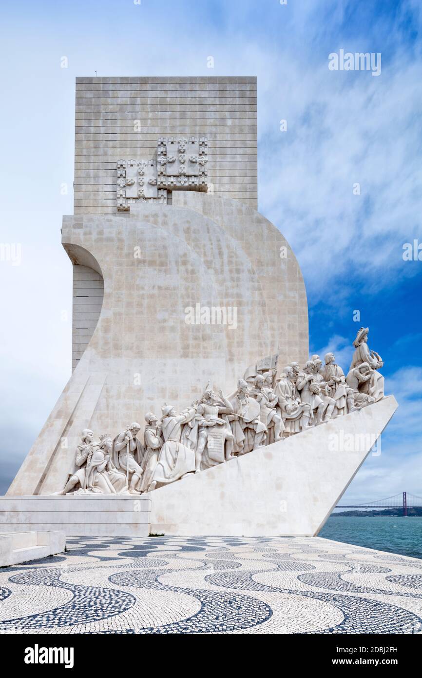 The Discoveries Monument (Padrao dos Descobrimentos) on the Tagus River in Belem, Lisbon, Portugal, Europe Stock Photo