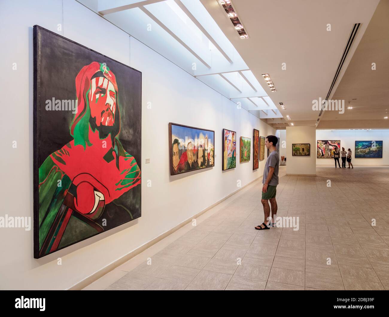 Painting of Che Guevara, National Museum of Fine Arts, Cuban Art Branch, interior, Havana, La Habana Province, Cuba, West Indies, Central America Stock Photo