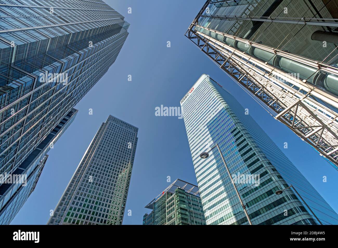 Citibank, 1 Canada Square, HSBC towers and Canada Place Shopping Centre, Docklands, London, England, United Kingdom, Europe Stock Photo