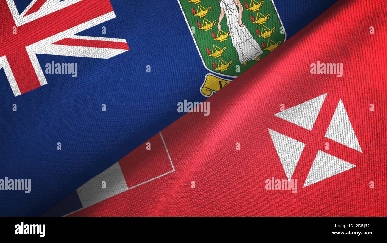 Virgin Islands British UK and Wallis and Futuna two flags Stock Photo